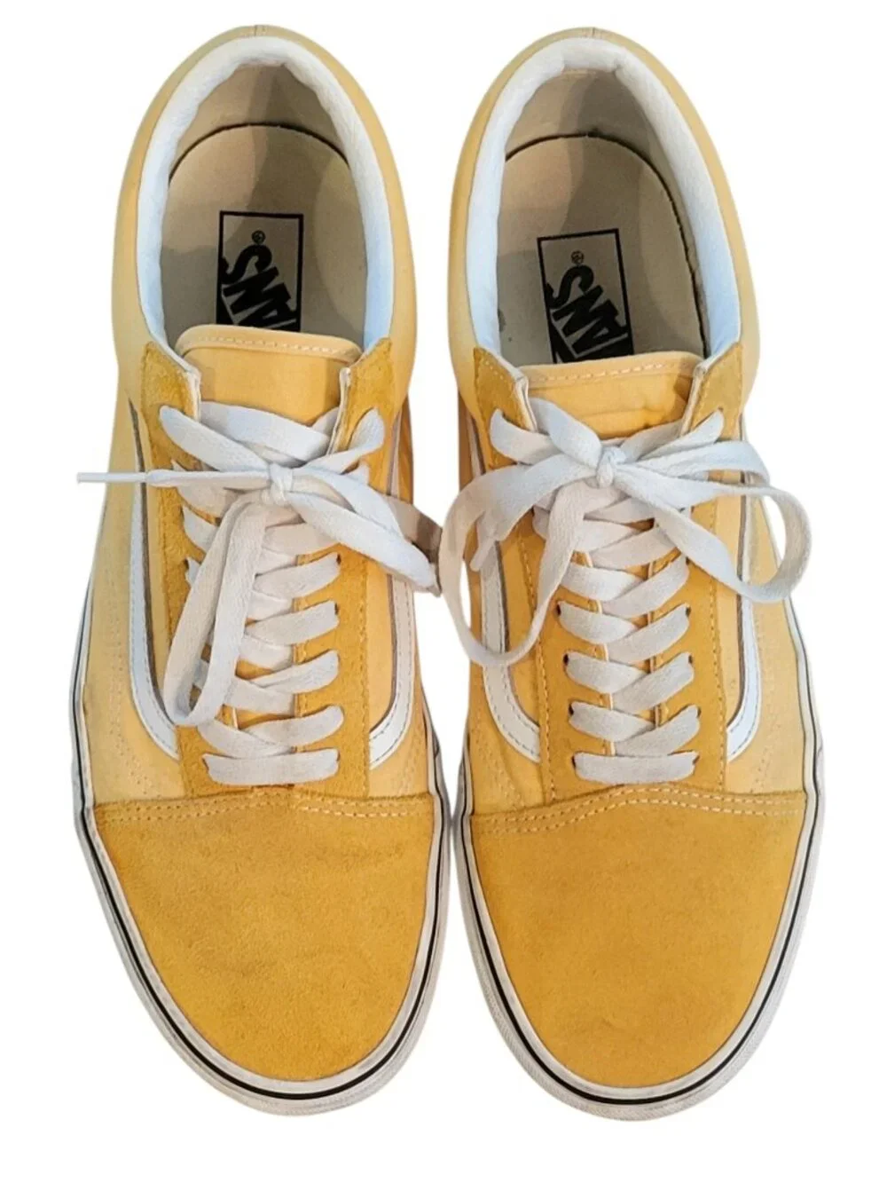 Vans Old Skool Yellow White Suede Canvas Lace Up Sneakers Men's Size 12